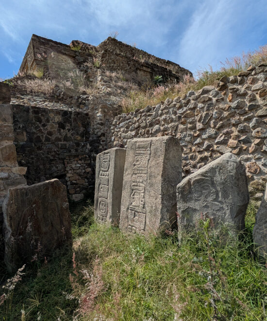 Stelae 12 and 13 - Monte Alban Oaxaca