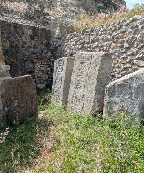 Stelae 12 and 13 - Monte Alban Oaxaca