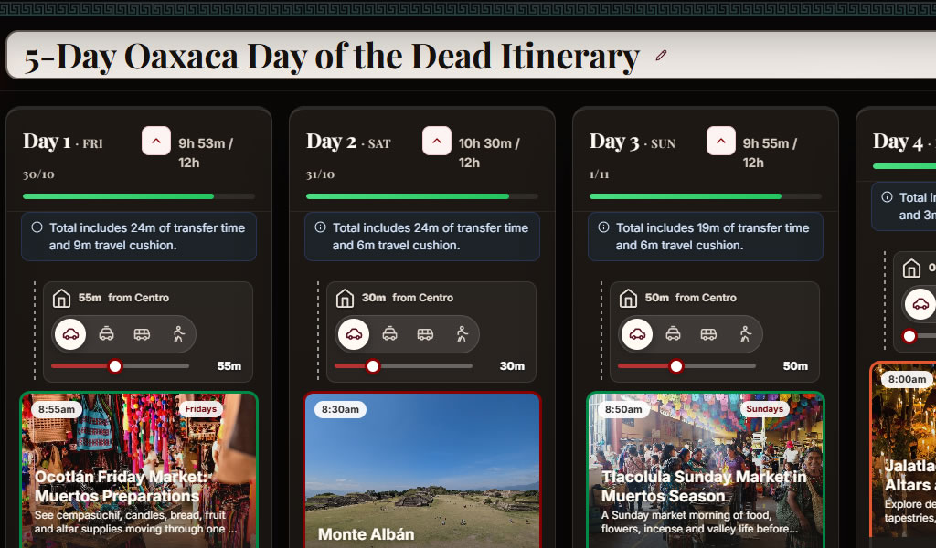 Crea tu itinerario por Oaxaca Gratis