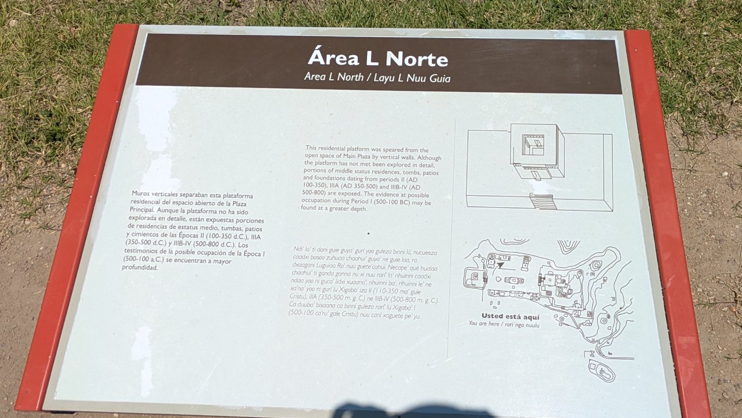 The North Platform information sign, offering a brief description of the area