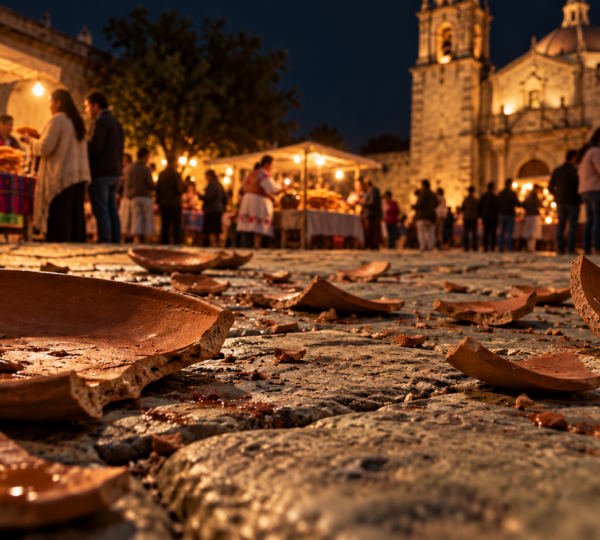 ¿Dónde puedes romper platos en Oaxaca como parte de la tradición de los buñuelos?