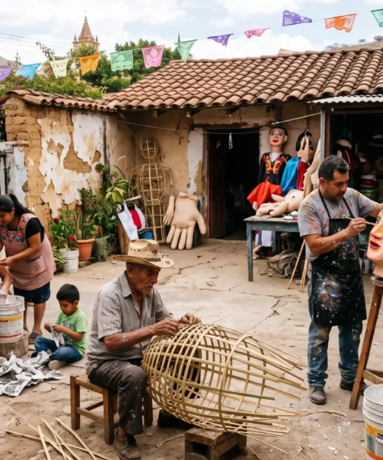 What Are the Origins of the Giant Paper Mâché Puppets (Monos) Seen in Oaxaca’s Christmas Parades?