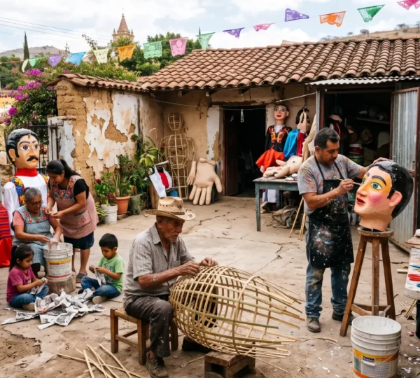 ¿Cuál es el origen de los monos de calenda que aparecen en los desfiles navideños de Oaxaca?